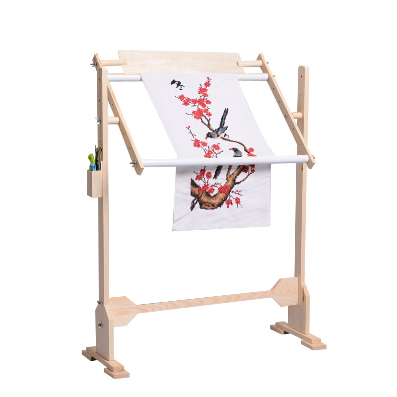 实木新款创意意中十字绣家用绣棚绣花花架子可调绣架