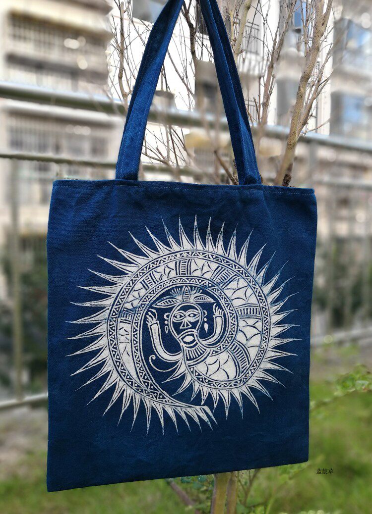 蜡染蓝靛丹寨手提袋帆布布袋购物袋非遗苗族技艺苗族蜡染
