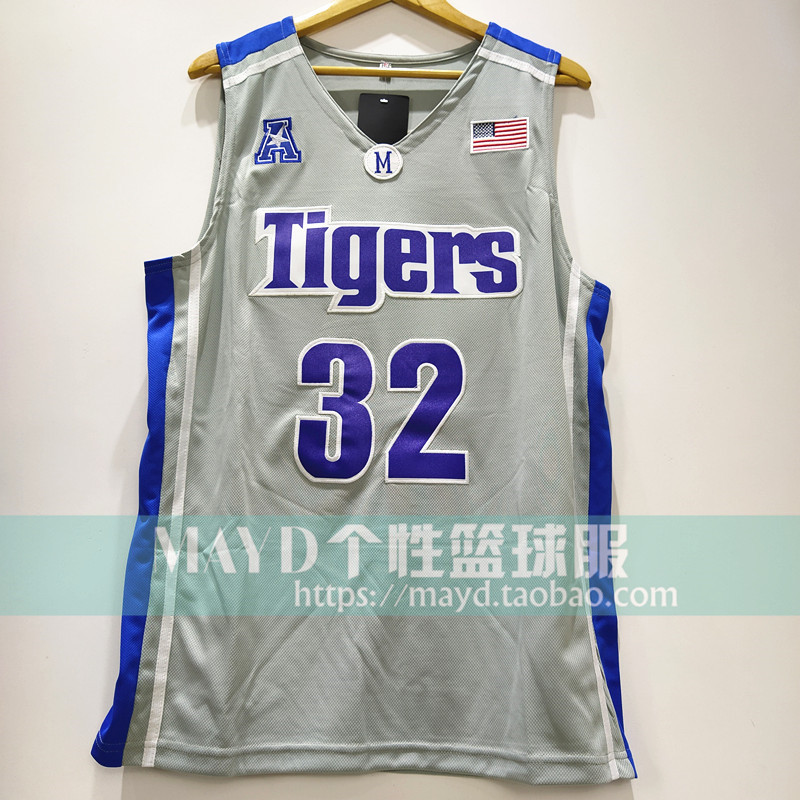 怀斯曼孟菲斯大学球衣32号刺绣复古篮球运动篮球服