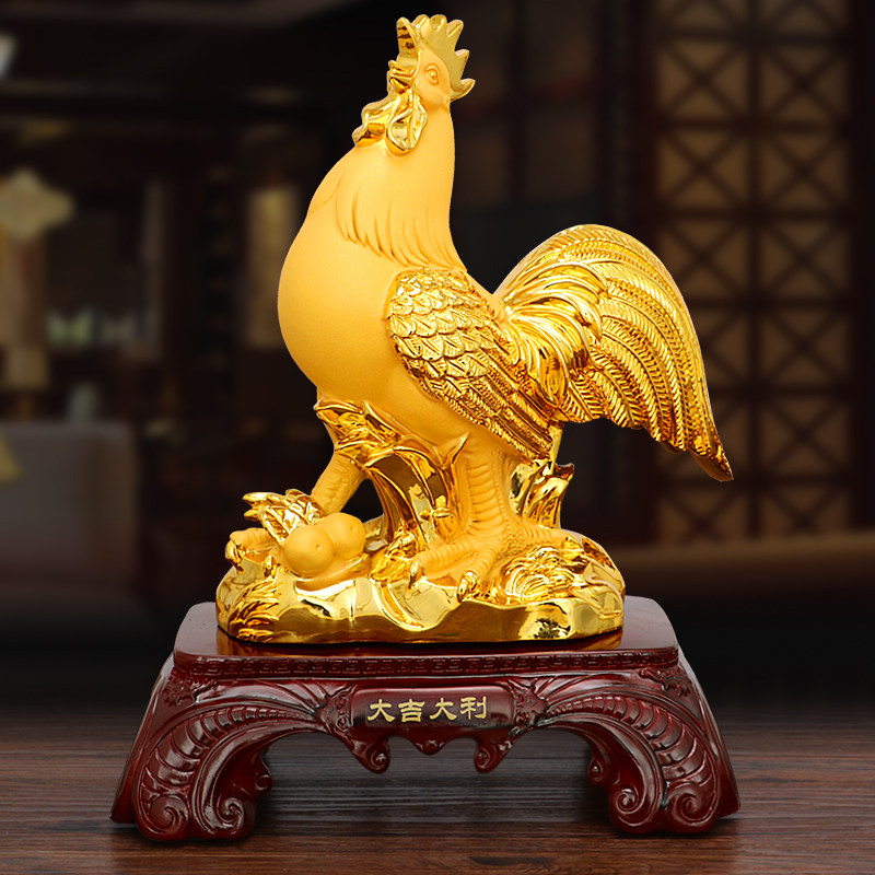 开光金鸡摆件招财风水生肖公鸡现代家居装饰客厅摆件