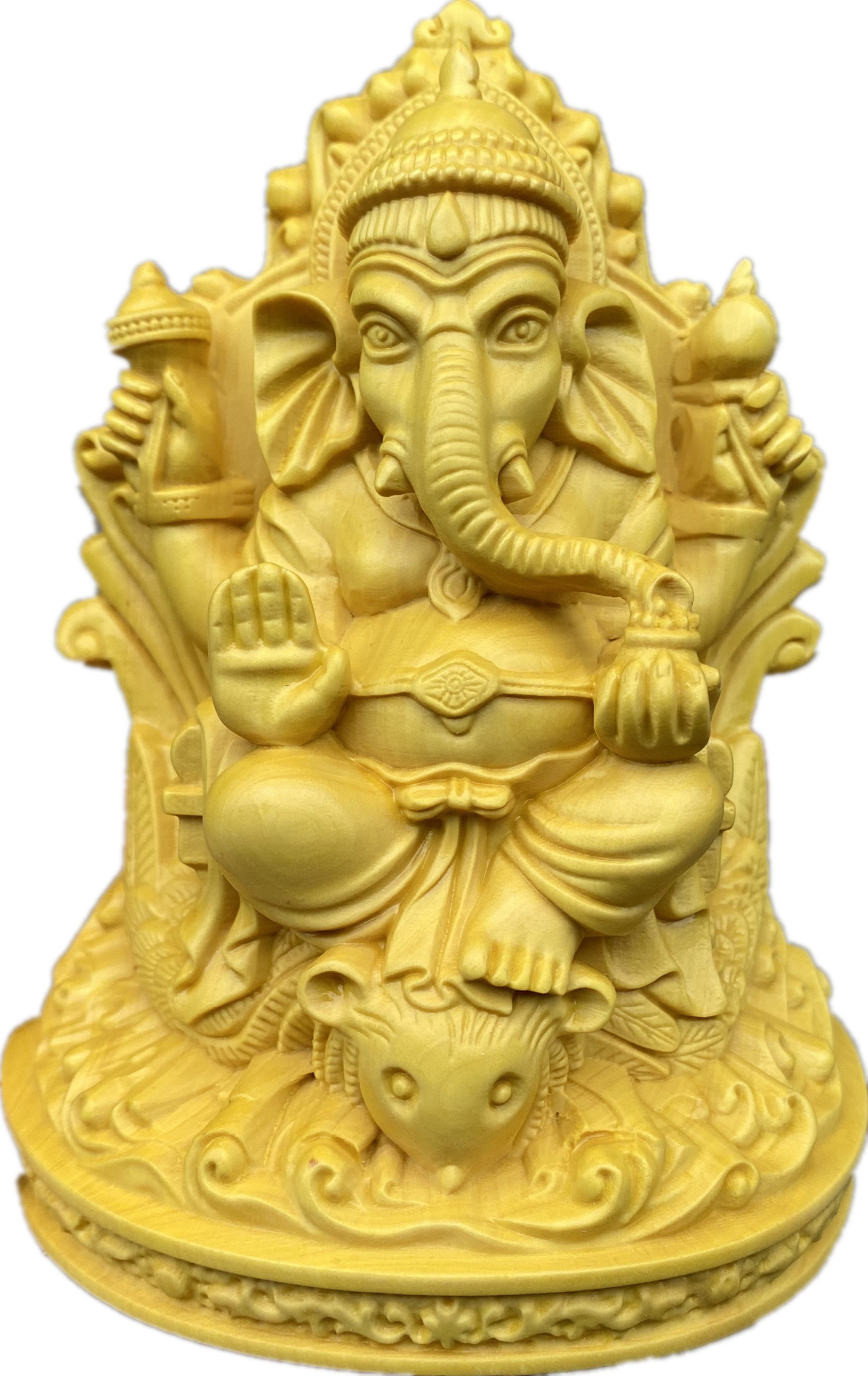 黄杨木装饰品佛像玄关客厅风格泰式象鼻实木象神木雕