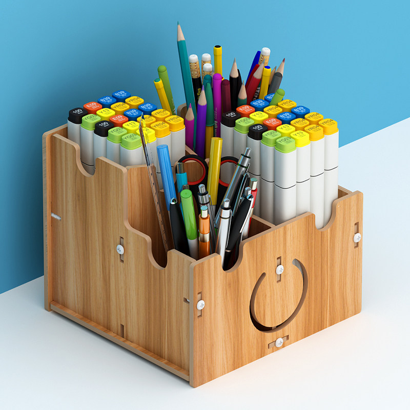 笔筒收纳简约现代学生桌面桌面儿儿童女孩办公室笔筒