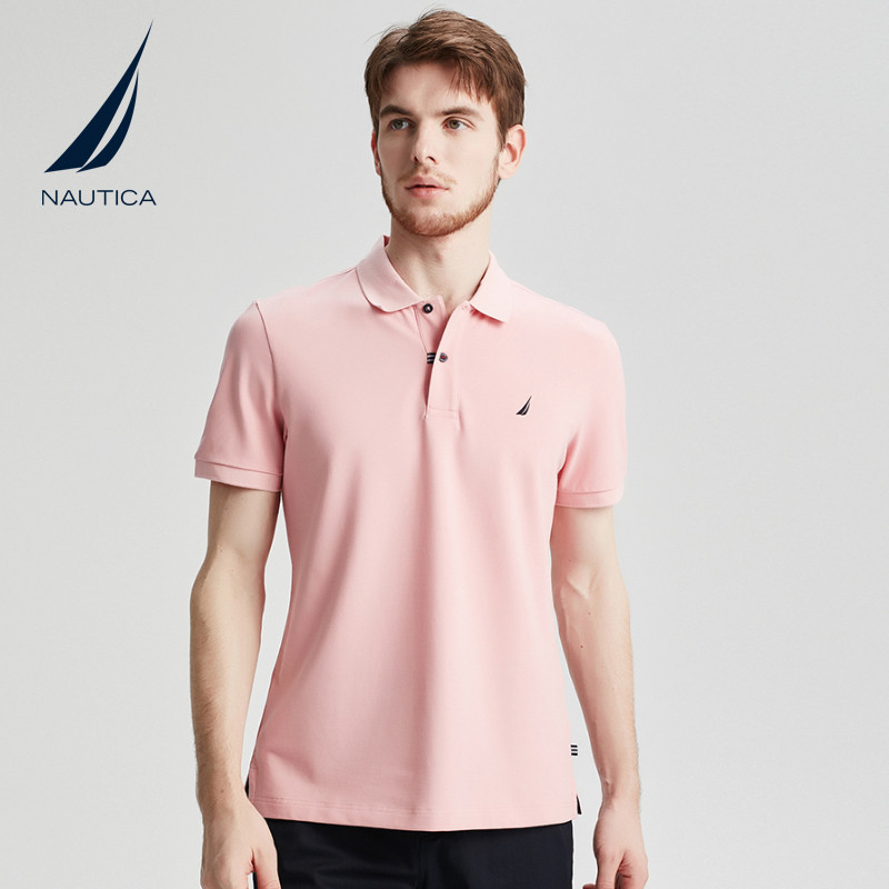 nautica诺帝卡男装2021春夏男士清爽自然棉氨短袖polo衫