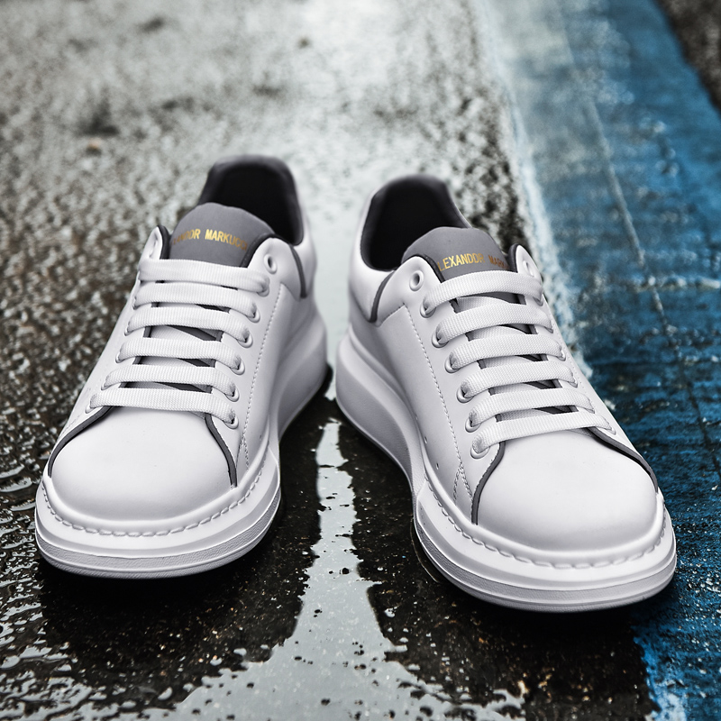 回天麦昆小白鞋男鞋增高夏季真皮休闲鞋男士板鞋透气百搭潮鞋皮鞋