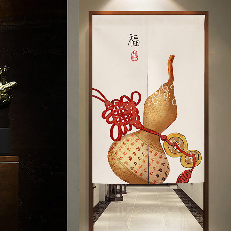 新中式卫生间布艺门帘卧室家用隔断风水葫芦吉祥如意门帘