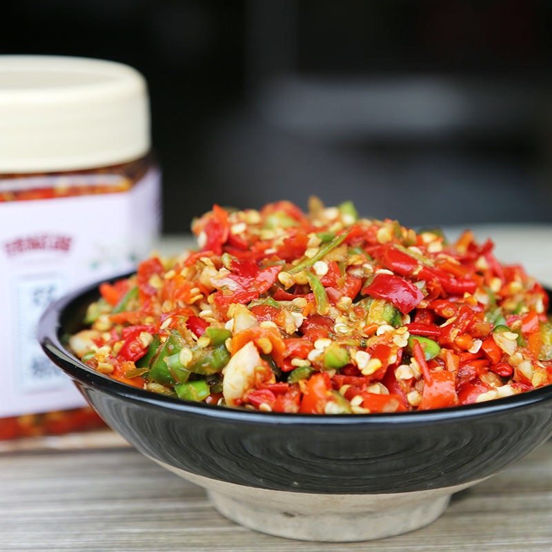 江西特产农家自制辣蒜蓉辣椒酱下饭菜拌面手工剁椒酱香辣拌饭酱