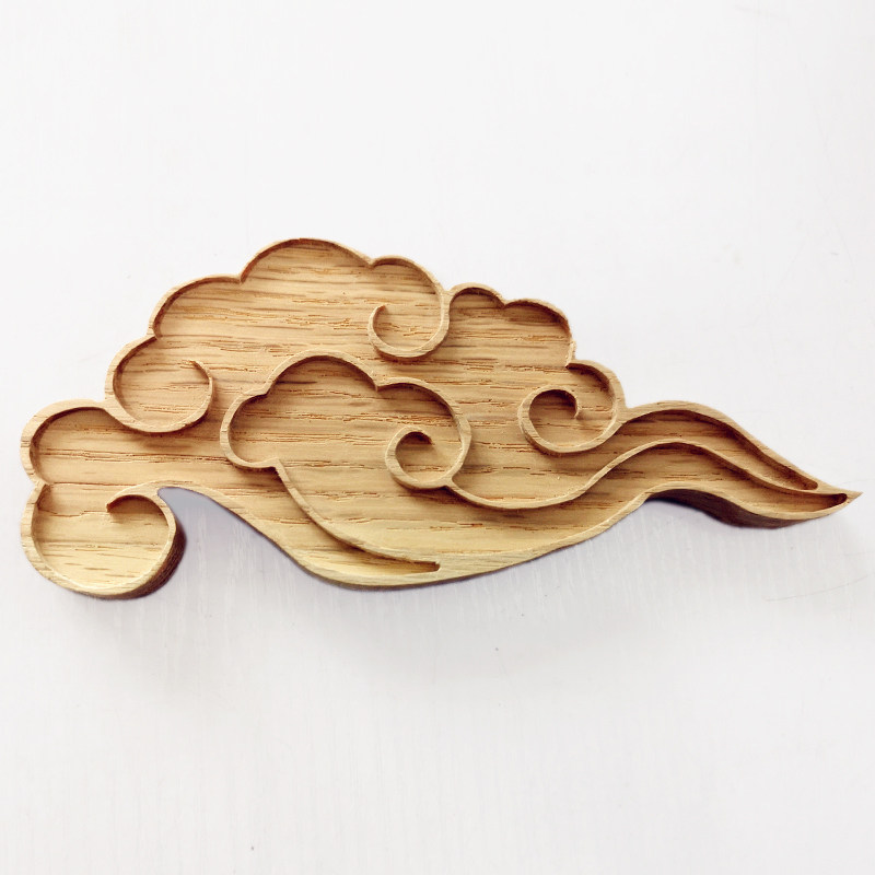 古典祥云图案实木木雕红橡木雕装饰角花异形镂空浮雕图案可定制