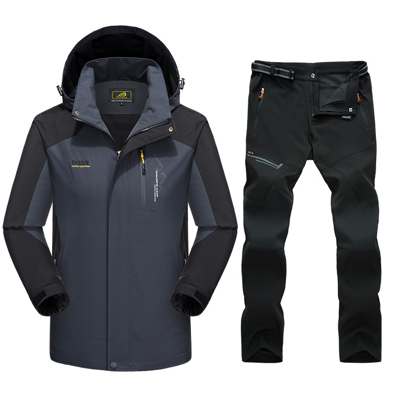 冲锋防水登山件套两件裤子外套防风衣男户外冲锋衣裤套装