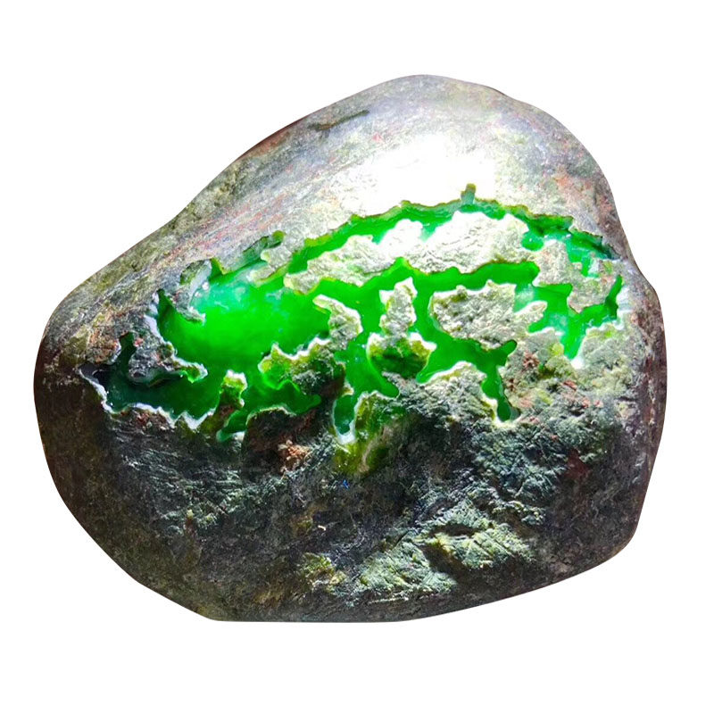 翡翠原石毛料缅甸老坑会卡石头蒙包公斤料冰种玉石半明手镯料色料