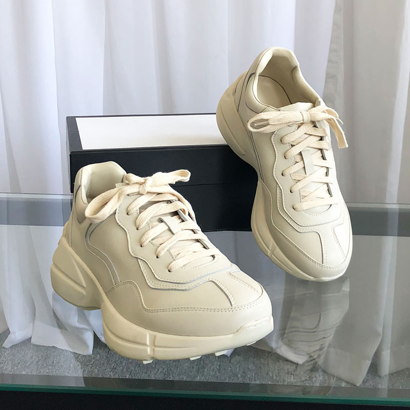 潮牌男鞋厚底休闲运动鞋真皮网红情侣鞋印花百搭ins超火老爹鞋女