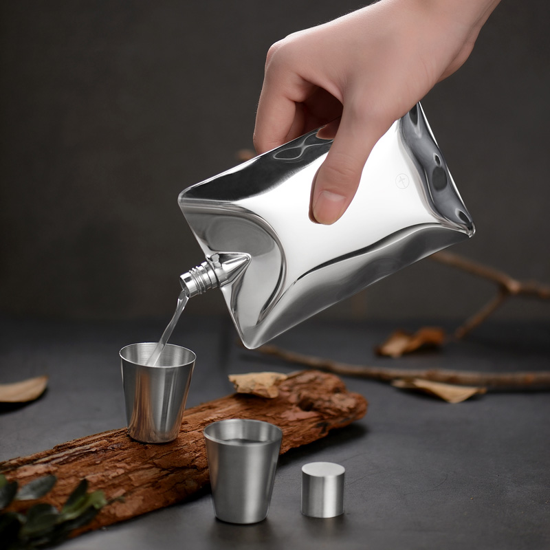 酒壶vanlemn不锈钢随身便携式户外仿古古风家用高档家用酒壶