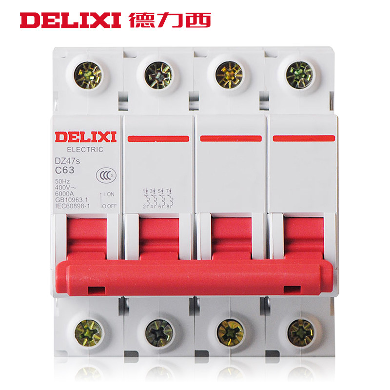 德力西三相四线空气开关家用380vdz473p4p空开63a100a空气开关