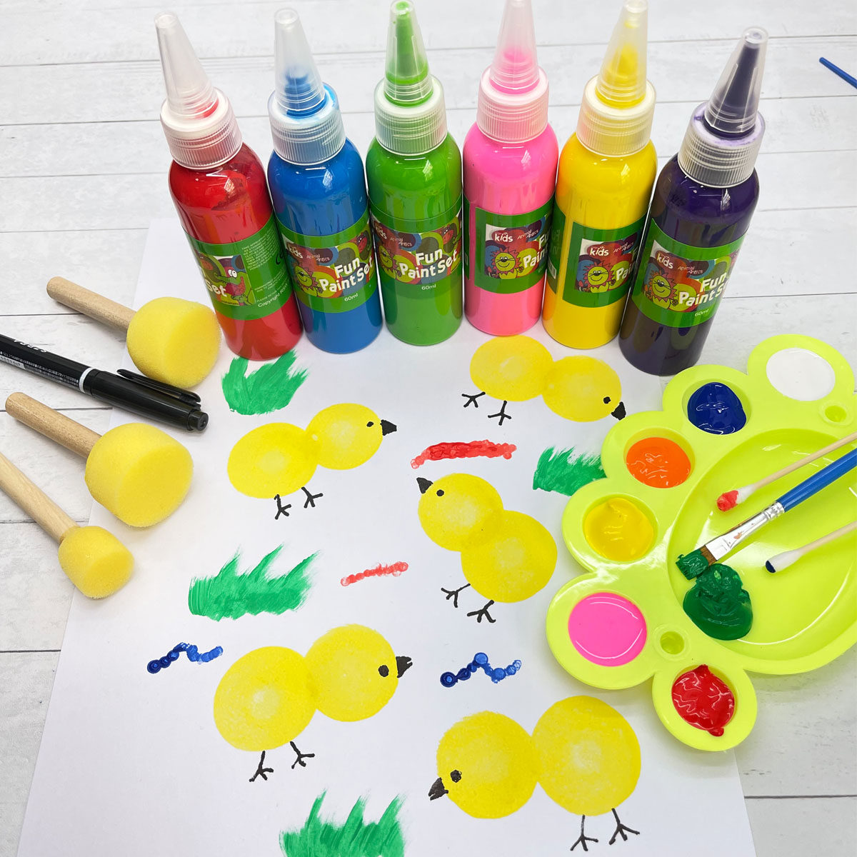 儿童绘画水彩颜料手指画套装无毒可水洗幼儿园画画涂鸦美术材料包