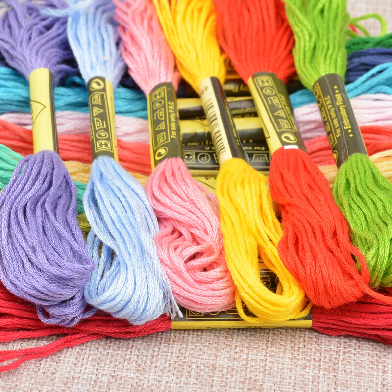 绣线棉线100色十字绣刺绣线涤手工diy绣花线丝线线