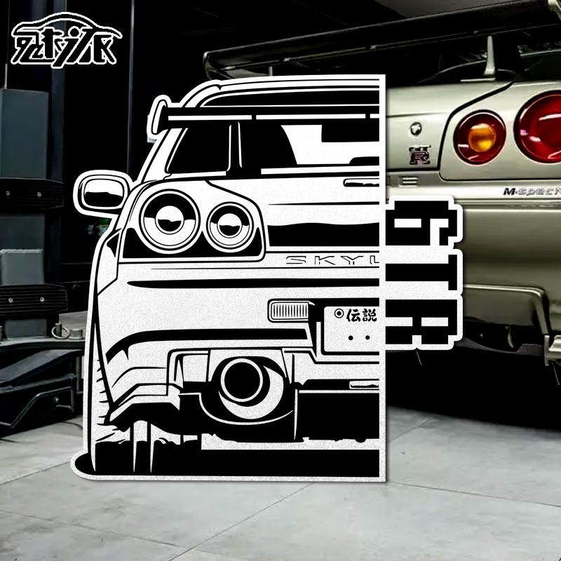 jdm日系supra三菱evo思域改装车反光汽车贴纸汽车装饰贴