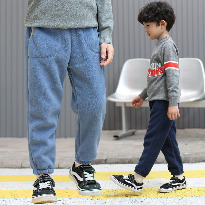 男童裤子宝宝加绒休闲裤儿童针织长裤秋装新款童装洋气秋冬运动裤