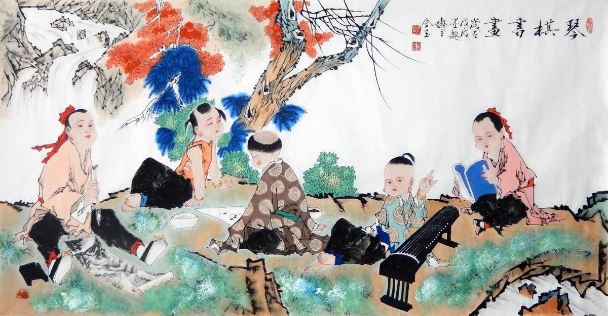 仿范曾人物画张金玉纯手绘真迹国画四尺琴棋书画古玩字画送礼收藏