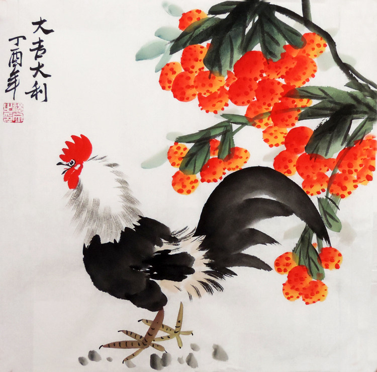 特价手绘真迹国画写意花鸟画客厅玄关小品斗方国画