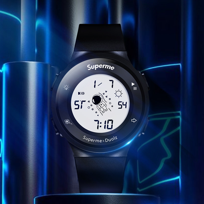 黑科技太空人表盘智能手表男女女学生儿童简约多功能国产腕表