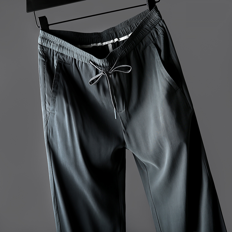 夏季丝滑垂感休闲裤男 真丝般质感铜氨丝天丝运动裤丝绸薄款长裤