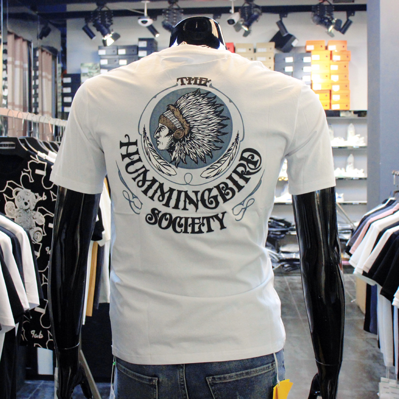 STAR 潮牌新欧货时尚男士夏季圆领短袖修身印花图案个性青年潮T恤