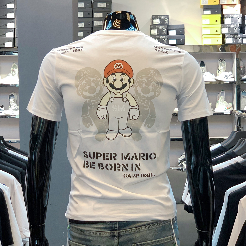 STAR 欧洲站时尚男士夏季圆领修身短袖印花时尚青年潮T休闲半袖