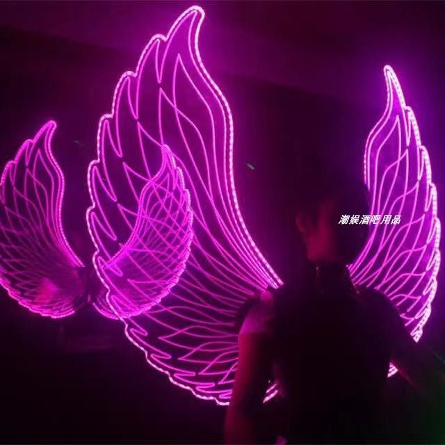 酒吧ds表演出走cos天使机械仿真羽毛翅膀翅膀