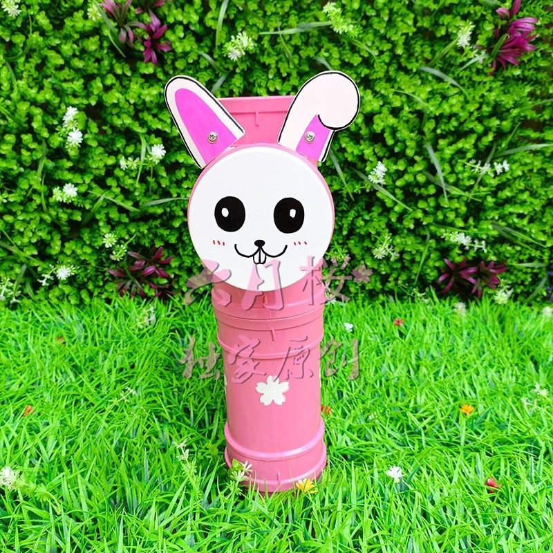 新品pvc水管幼儿园环创手绘卡通动物摆件花园花盆