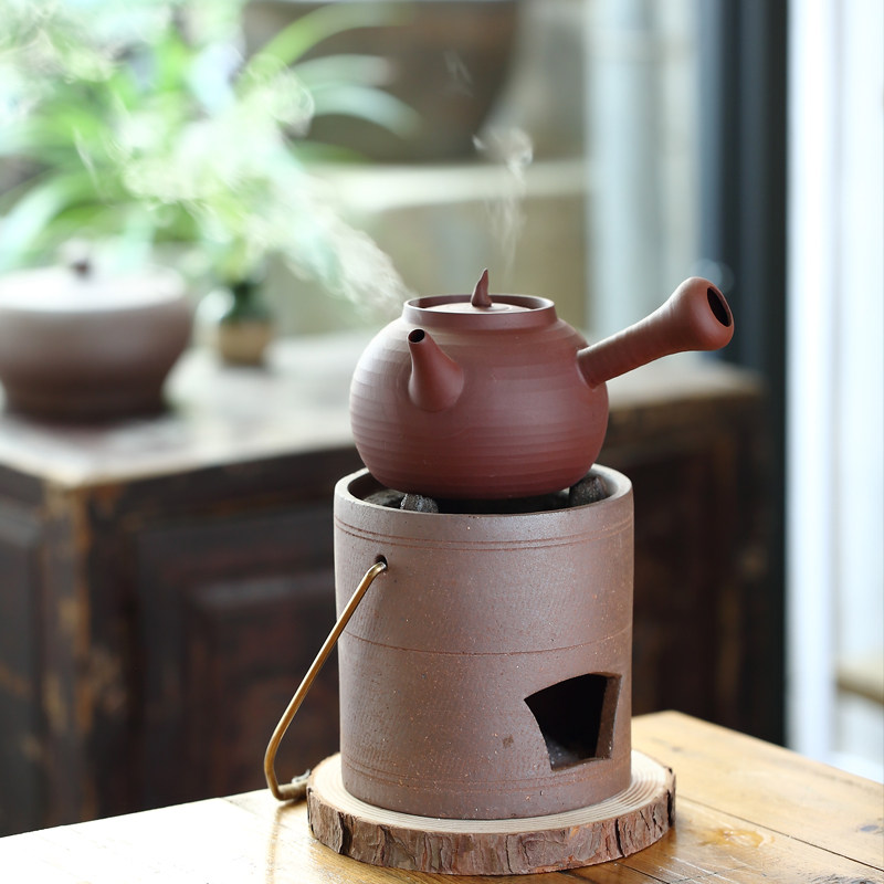 潮州陶壶烧水水煮茶壶红泥明火泡茶水壶电陶茶壶