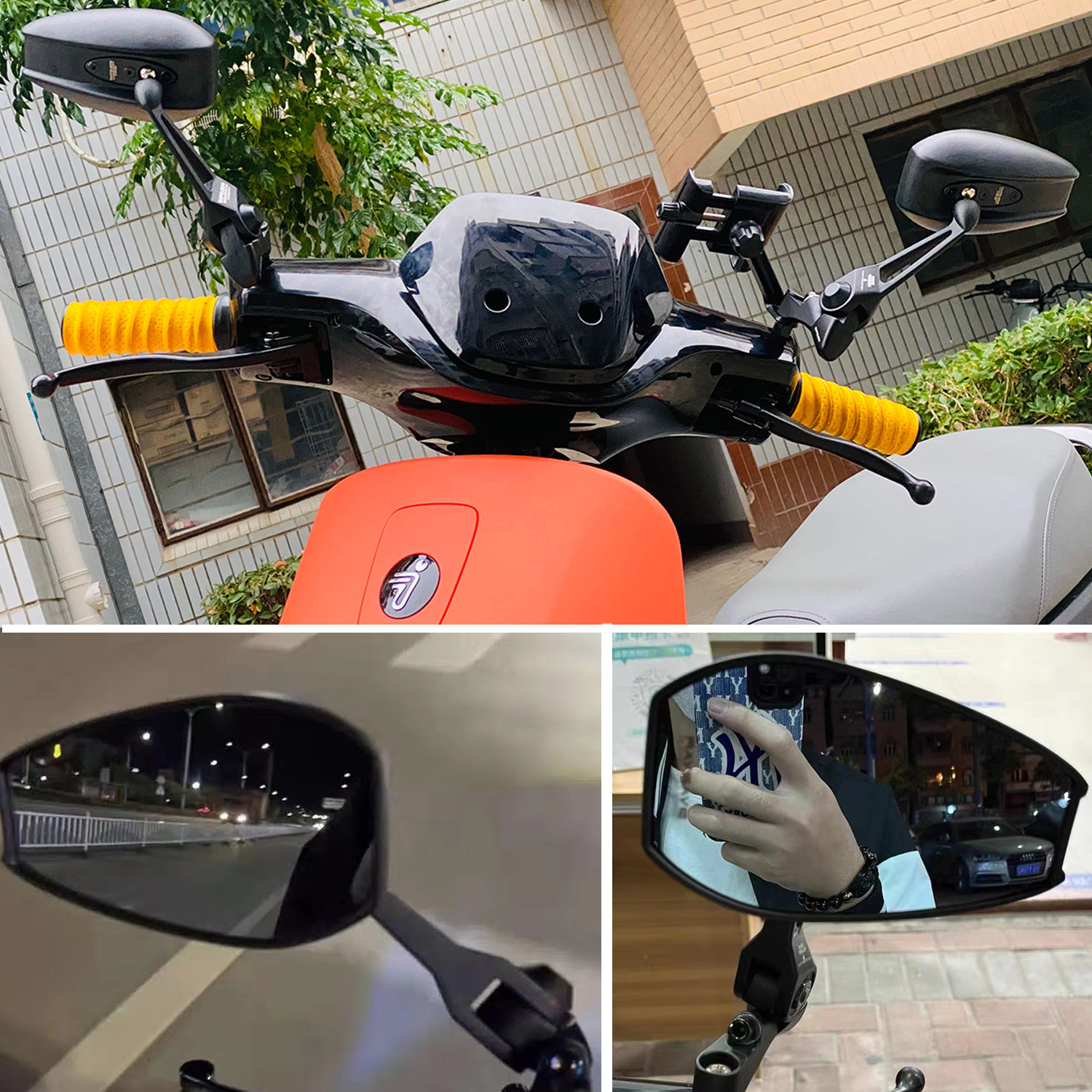 适用九号机械师mmax110pmmax90改装aos4日本后视镜祖国摩托车后视镜