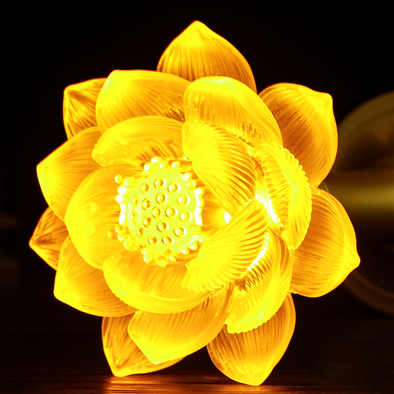 供佛灯可充电led莲花花灯佛供家用一对佛前荷花灯