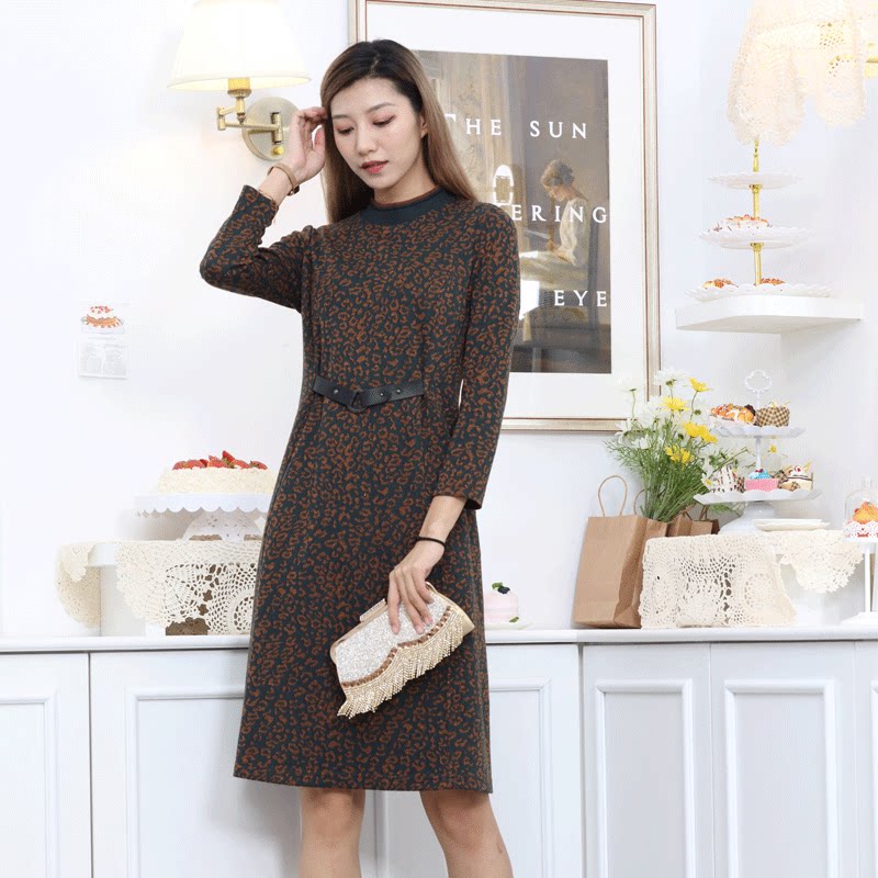 宗洋zongyang女装2020冬季新品连衣裙修身收腰百搭连衣裙