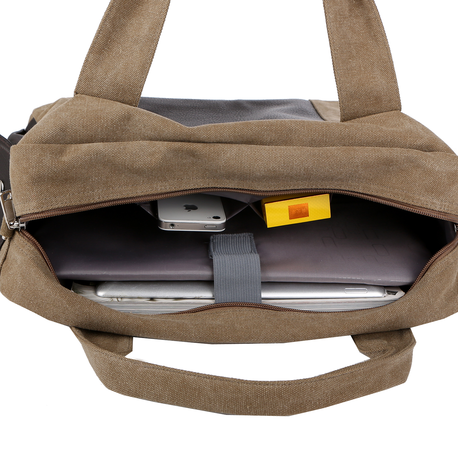 横向帆布包简约旅行包休闲单肩包男土背包大容量手提行李包打工男