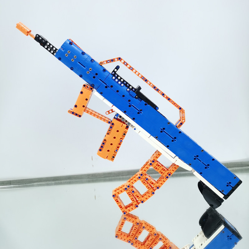 拼装颗粒发射可发男孩吃鸡高难度成人小颗步枪塑料积木