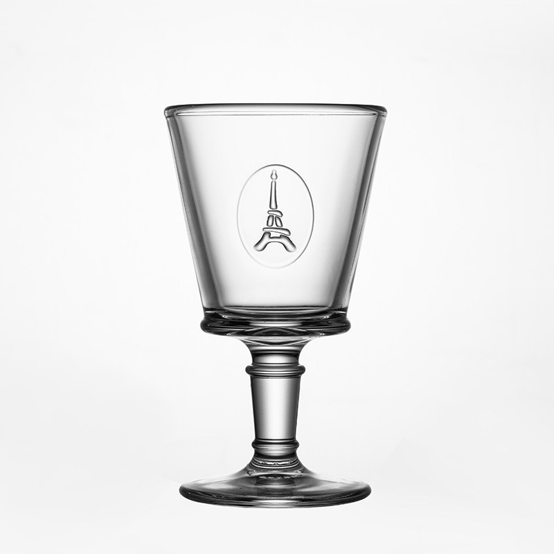 酒杯法国la埃菲尔铁塔玻璃高脚水杯水晶雕花白兰地异形