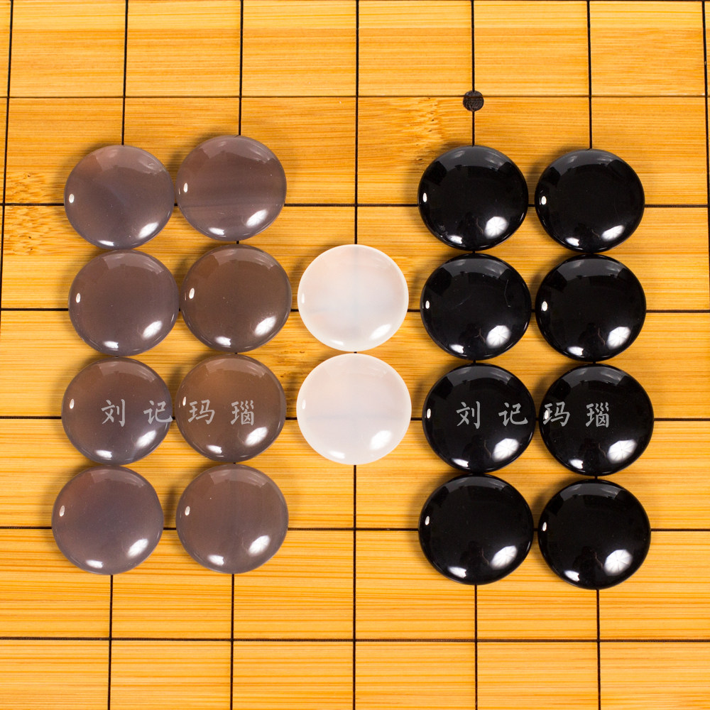 冰透玛瑙围棋五子棋天然玉石水晶成人儿童学生围棋