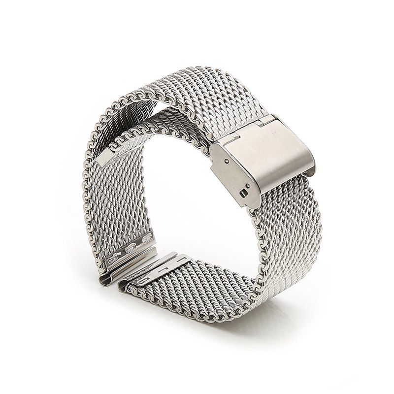 米兰表带 不锈钢表链 加厚钢表带 网织编织网表带男18 20 22 24mm