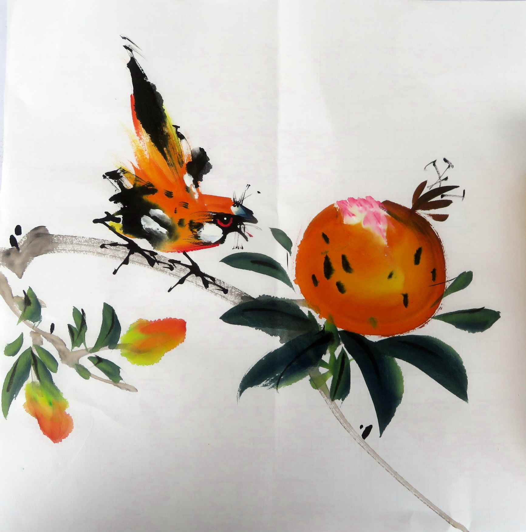 小品葡萄八开四尺仿少墨香手绘花鸟画国画装饰国画