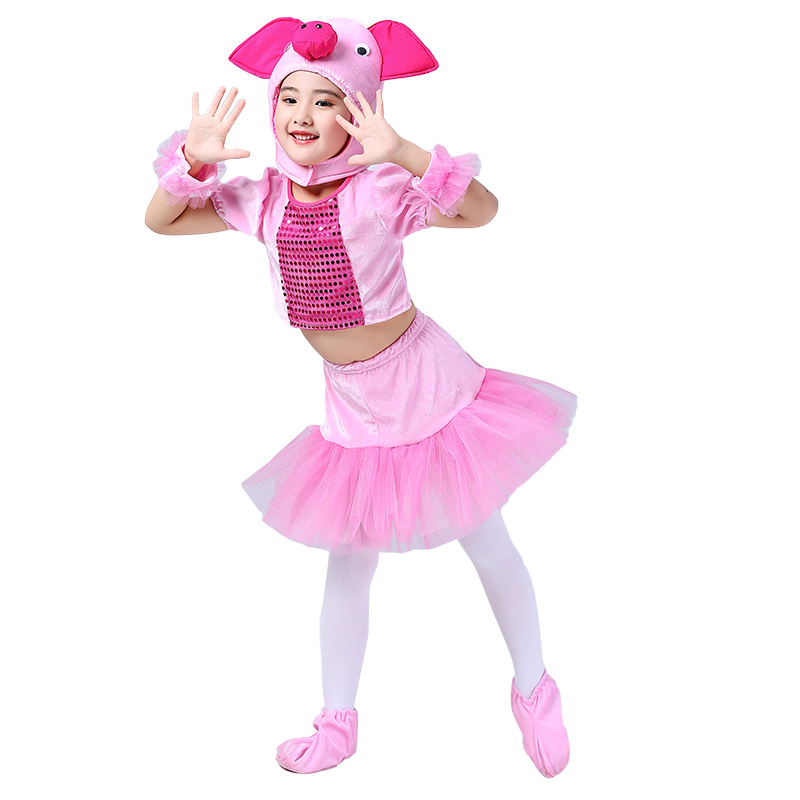 儿童动物演出服三只小猪幼儿园可爱可爱猪猪猪舞蹈儿童演出服