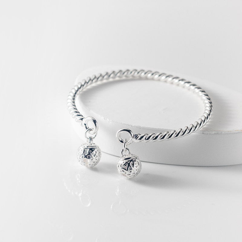 手镯爱洛奇足银s999一步步一一想铃铛手环宫铃手镯