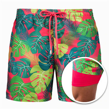 ຜູ້ຊາຍຮ້ອນຫາດຊາຍ shortsmen double layer summer beach shorts boardhorts