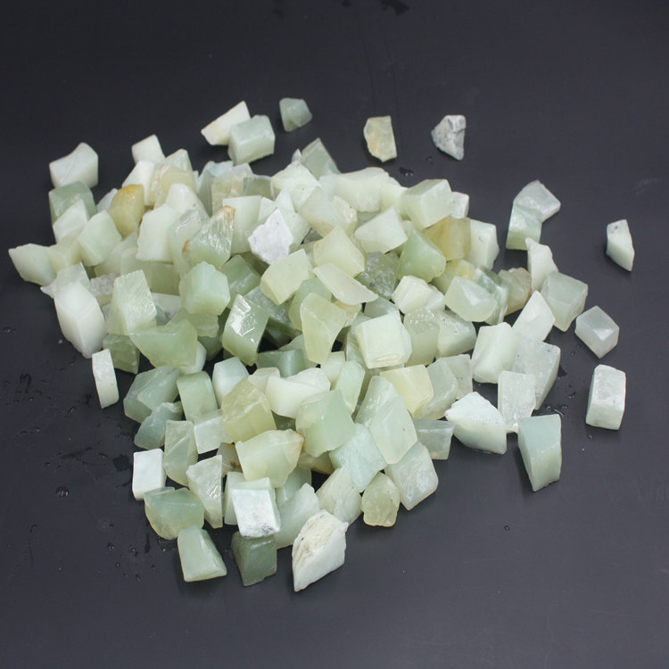 岫玉菱形小裸石原石块石方块石玉石手工小块淡色珠宝奇石