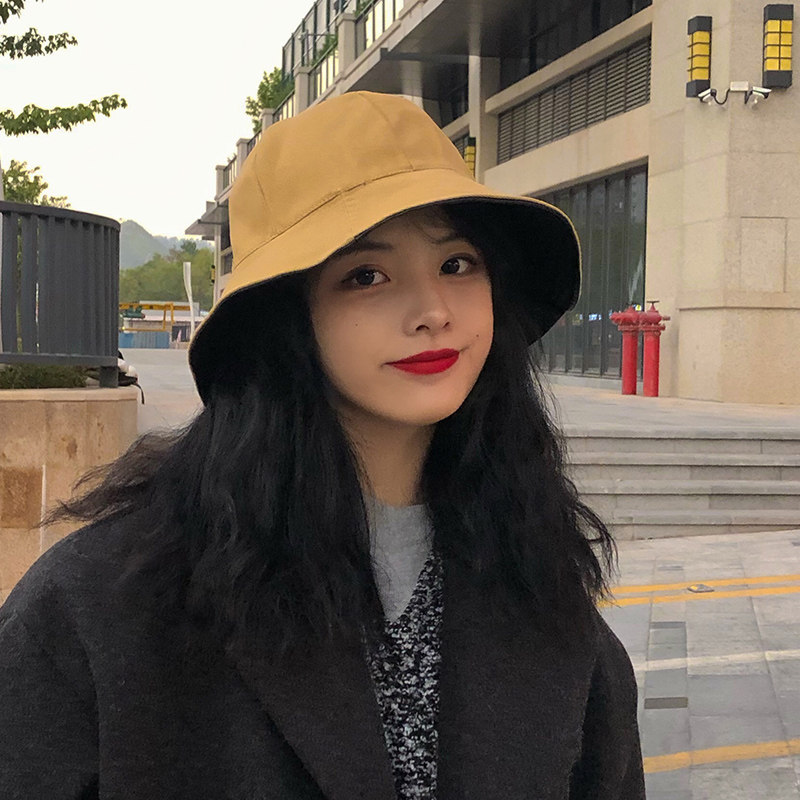pu皮渔夫帽女双面戴帽子女秋冬天时尚百搭复古日系文艺韩版渔夫帽