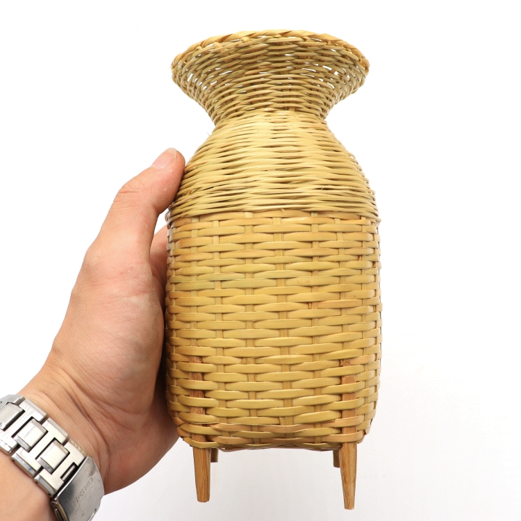 傣家傣族手工编织竹篓家居摆件竹编工艺品篾制品小鱼篓