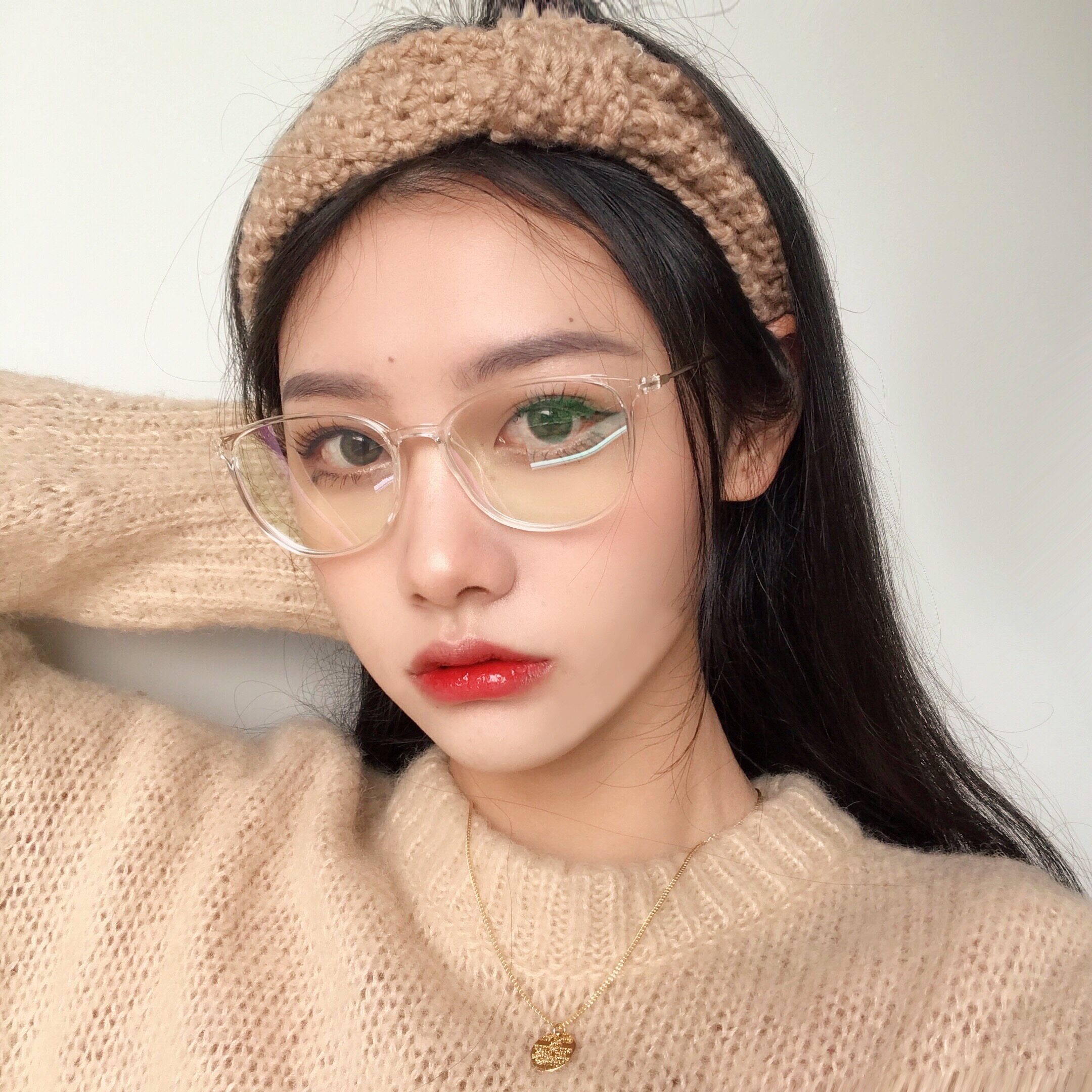 超轻网红文艺框架透明ins平光度数tr90粗框定制成品光学镜