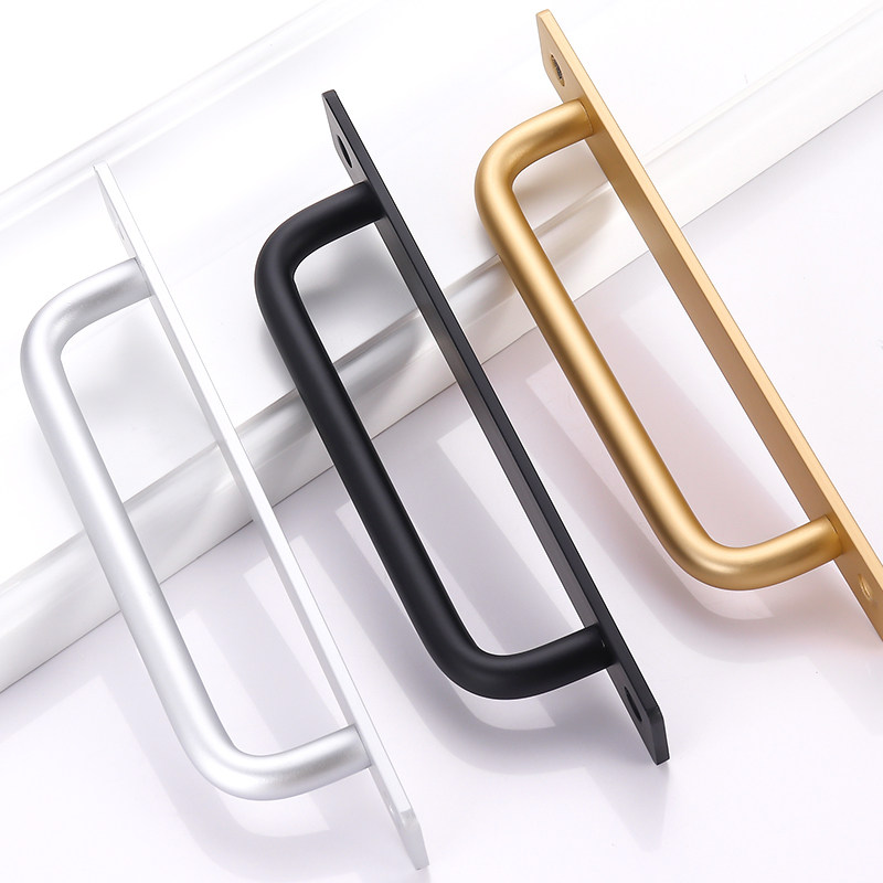 明装拉手门拉把手铝合金推拉门木门厨房房门手柄小拉手