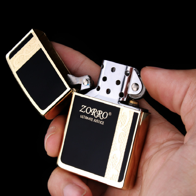 香港原装 zorro佐罗煤油打火机送礼防风创意 雕刻超薄正品火机