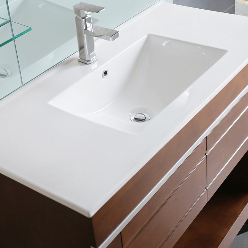 浴室柜整体洗脸盆柜组组合落地浴柜台盆实木卫生间浴室柜组合