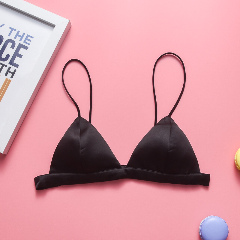 性感三角软杯内衣女超薄细肩带比基尼胸衣美背胸罩无钢圈小胸文胸