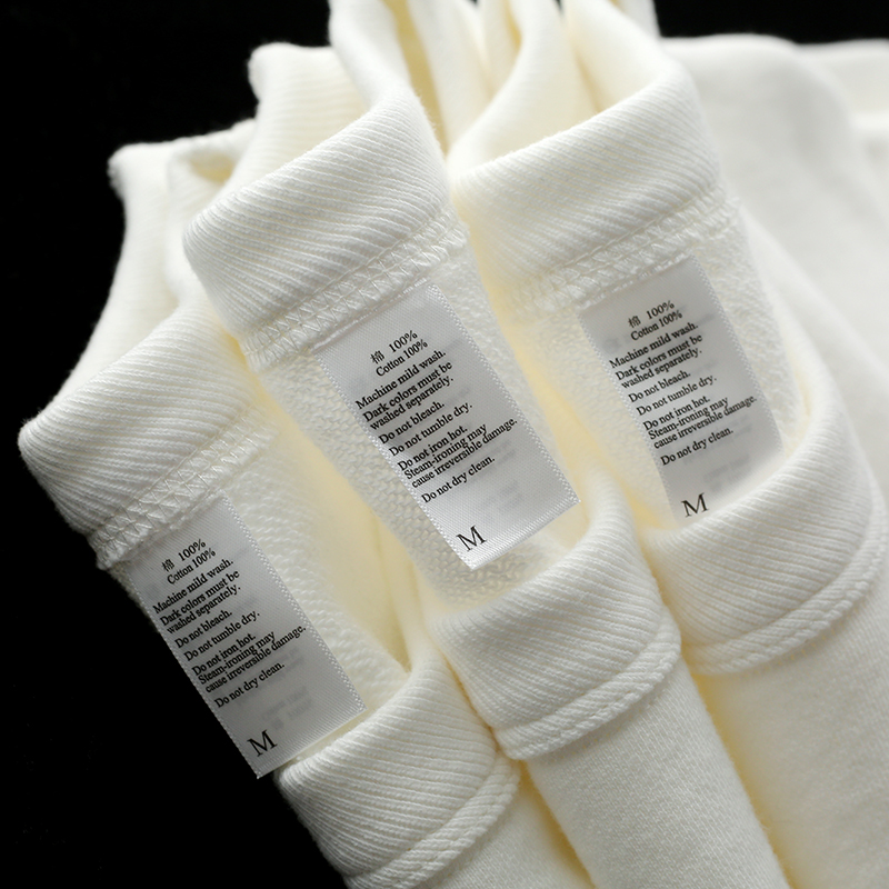 四本针400g重磅纯棉毛圈布圆领卫衣 奶油白休闲基础款春秋打底衫